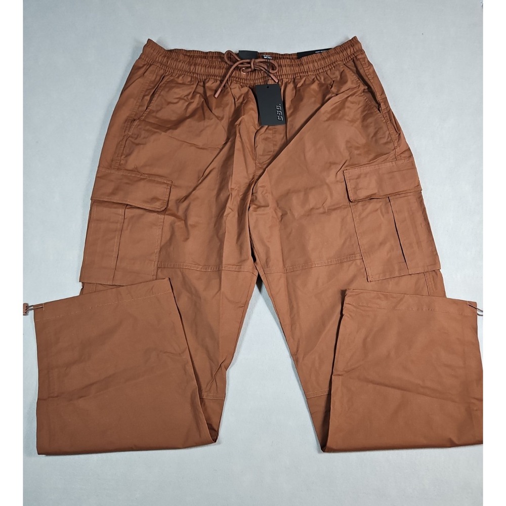 CSG Mens Brown Canyon Pull On Cargo Jogger Pants Size 2XL NWT